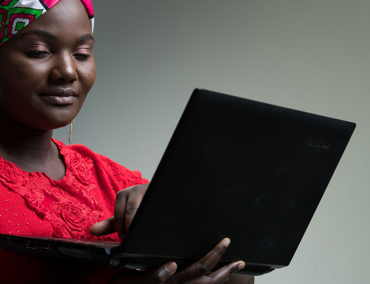 Lady using laptop